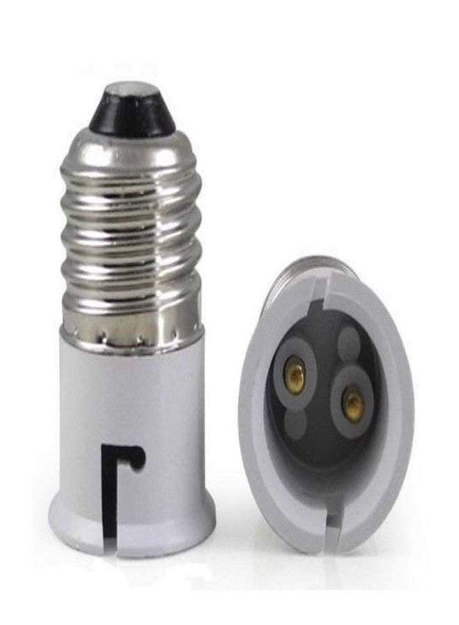 VRCT 2 Pcs E27 to B22 Screw Base Socket Lamp Holder Light Bulb Adapter E27 to B22 White